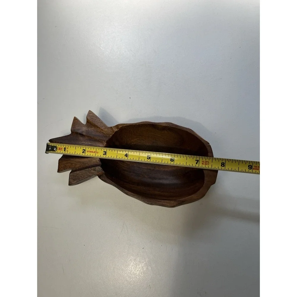 Monkey Pod Vintage Carved Wood Pineapple Tray Dish